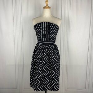 Women’s Nadia Nour for Anthropologie Strapless‎ Black and White Dress Size 12
